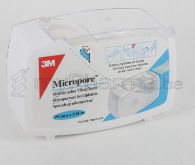 MICROPORE DISPENSER 2,5CMX9,14M 1 ST (medisch hulpmiddel)